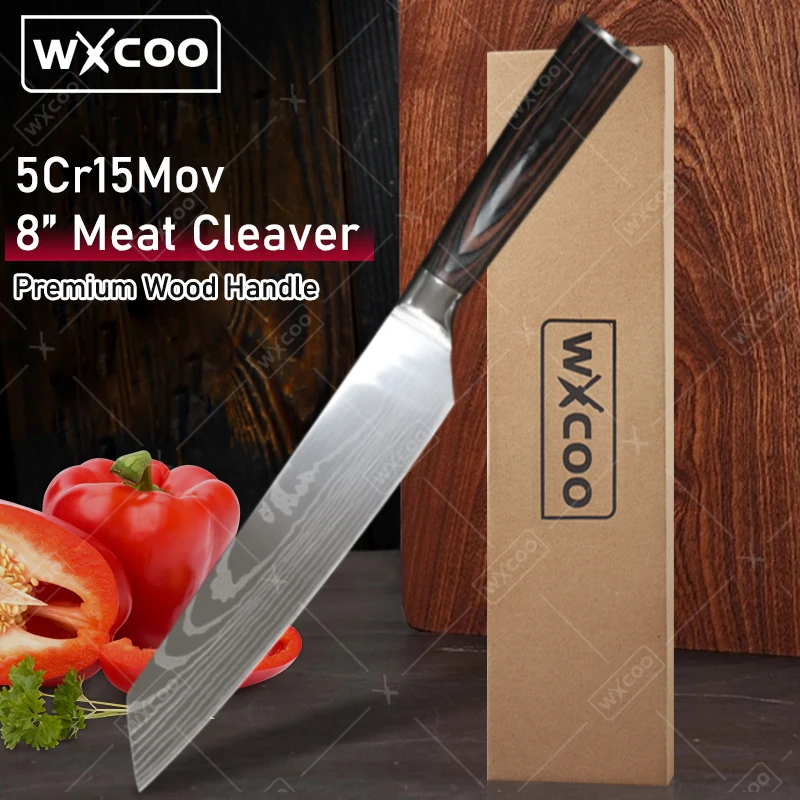 

WXCOO 8-inch Cutting Knives Hand Forged Stainless Steel Chef's Knife Versatile Kitchen Knife Household Meat Slicer Sushi Cutter