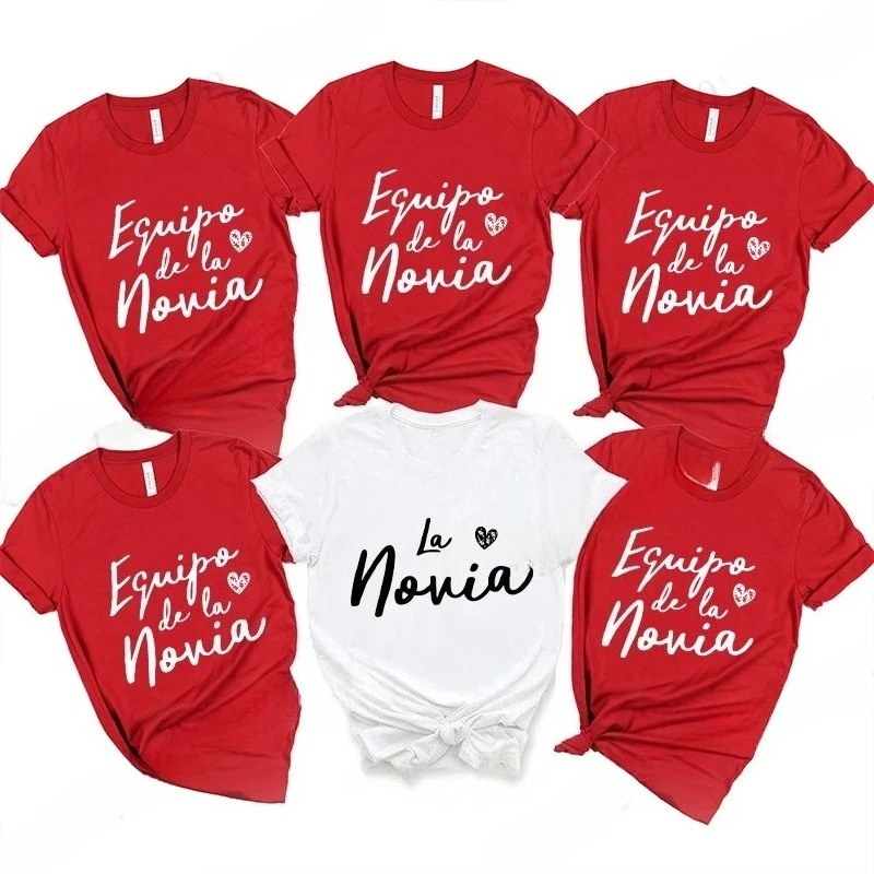 Spanish Girl Bachelorette Hen Party Tops Women Team Bride Squad Single Farewell Tees Bridal Wedding Clothing Aesthetic Clothes