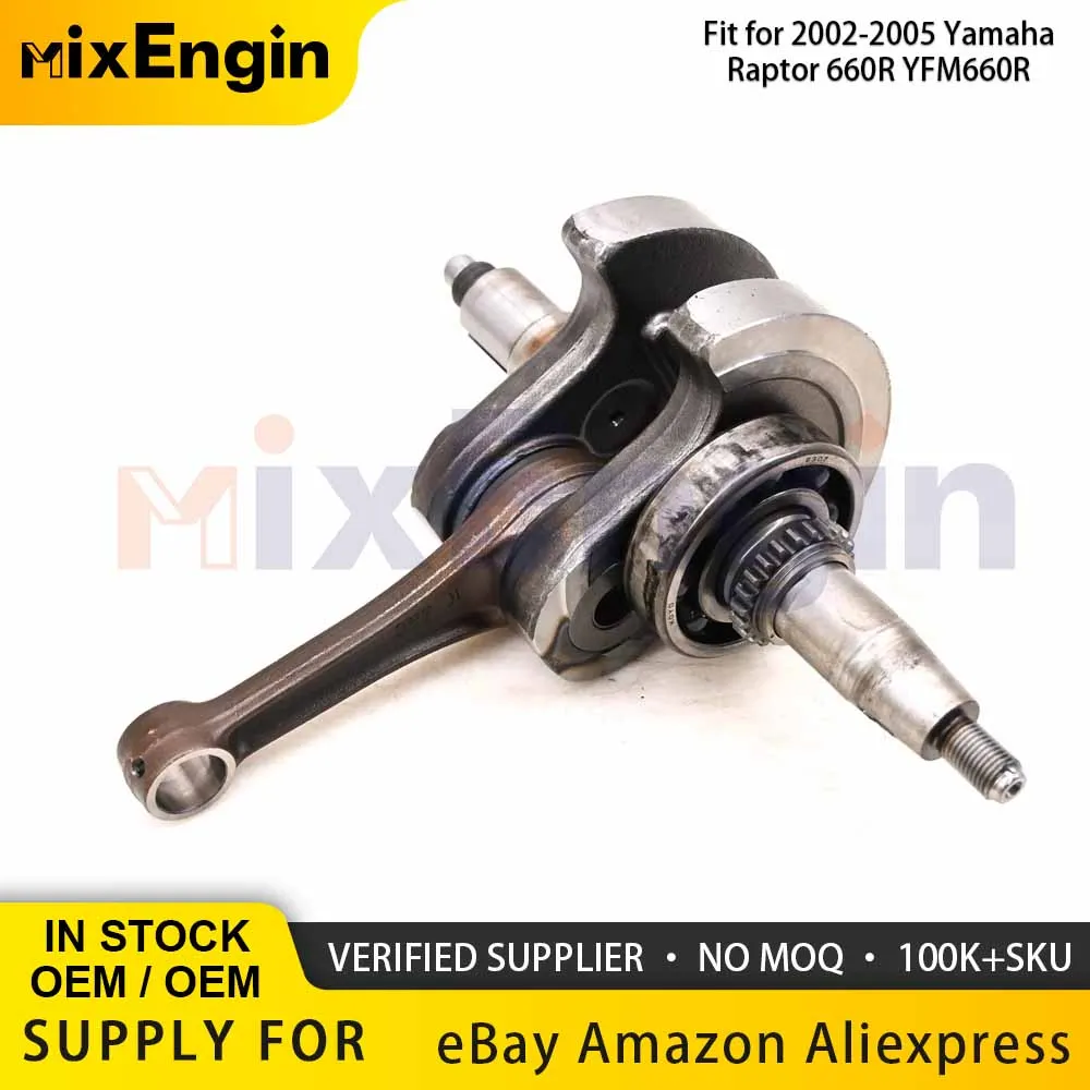 

Motorcycle Engine Parts Crankshaft Assembly Conrod For 2002-05 Yamaha Raptor 660R YFM660R Crank Shaft 5LP-11400-11-00 ATV