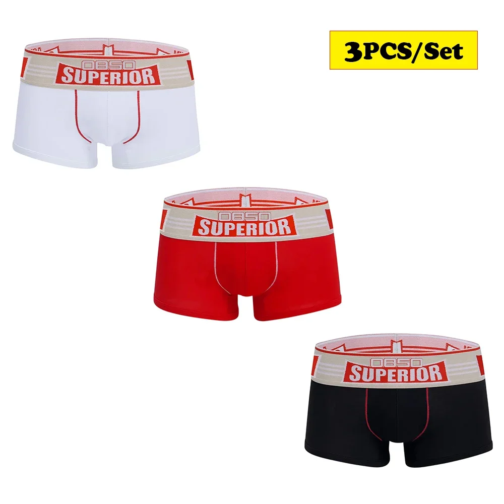 3PCS/Set Mens Underwear Cotton Sport Boxers Man Briefs Panties Underpants for Men BS845