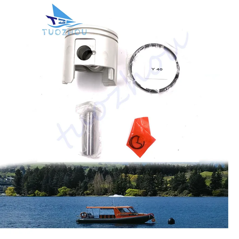 

Piston Kit (Std) for Yamaha Outboard Motor 2-stroke E40/40X 40HP 66T-11631-00-93；66T-11631-01-93 Diameter:80mm 66T-11631-00