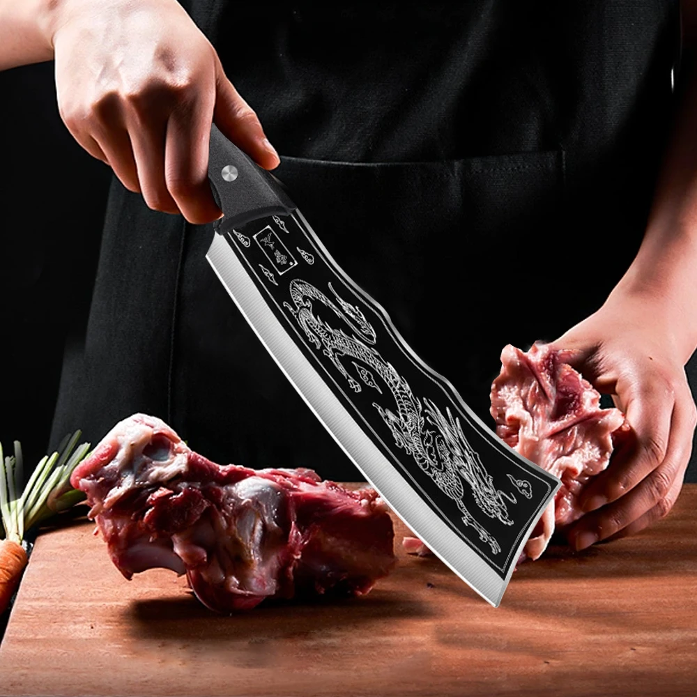 Bone Chopper Kitchen Knife Butcher Knife Hand-forged Sharp Chopping Knife Multi-purpose Cooking Knife