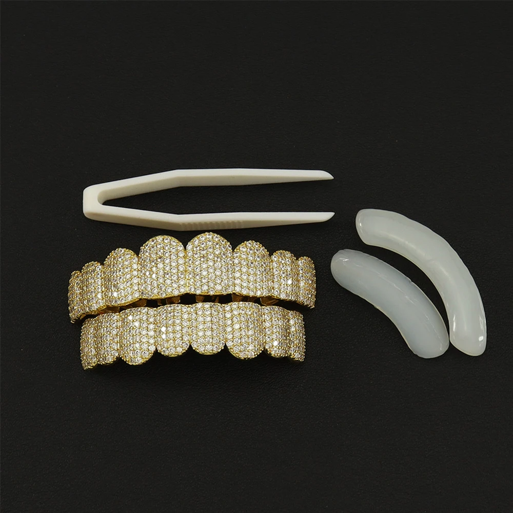 Teeth Whitening Moulds - Vollständig mit Gold besetzte Zahn-Grillz für