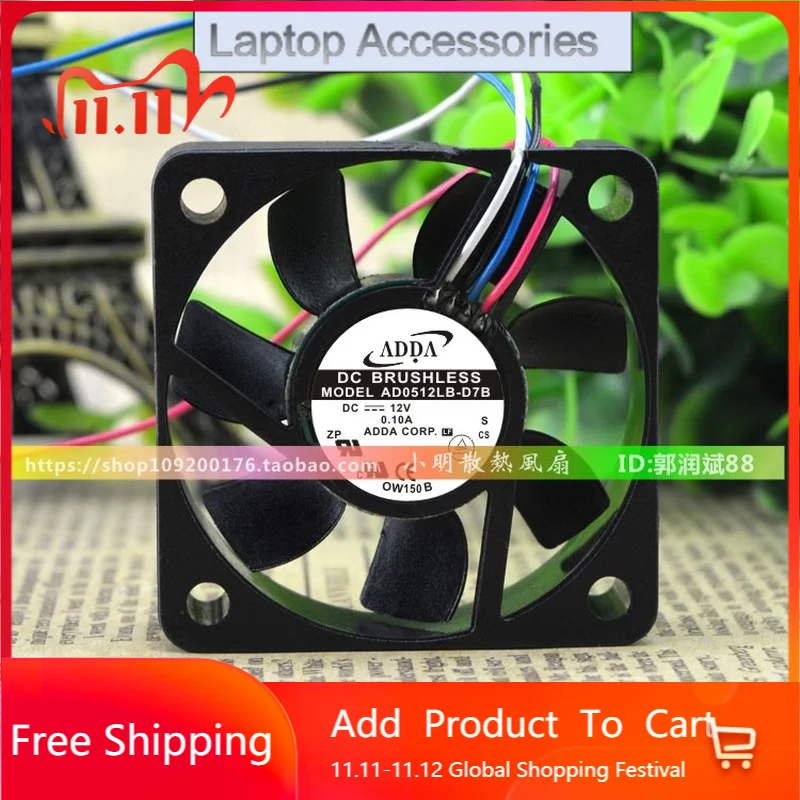 F New CPU Cooling Fan For ADDA AD5012LB-D7B 5015 12V 0.10A 4-pin Temperature Control Speed Regulation Chassis Cooling Fan
