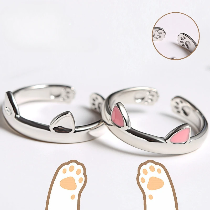 Pink Cute Cat Claw Ring Ladies Opening Adjustable Jewelry Ring Ladies Party Birthday Wedding Ring Wholesale