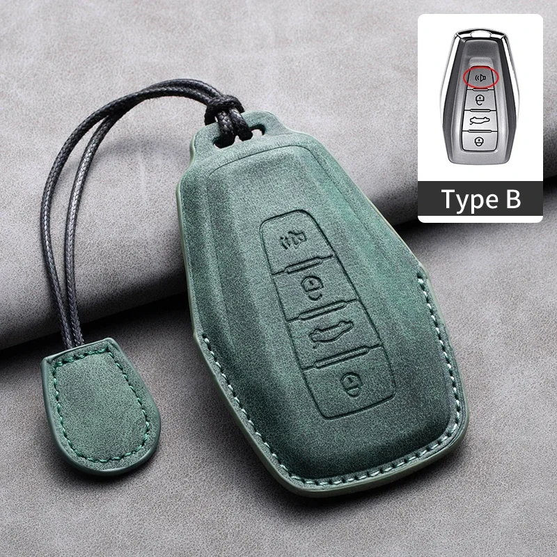 

Leather Car Key Case Cover Shell for Geely Coolray X6 Atlas Monjaro Tugella Geometry C Emgrand Global Kulrey Hawk GX7 Okavango