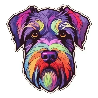 Colour Schnauzer Dog Sticker for Wall Room Table Fridge Window Motorcycle Off-road Bumper Bicycle Car Helmet Decal Customizable