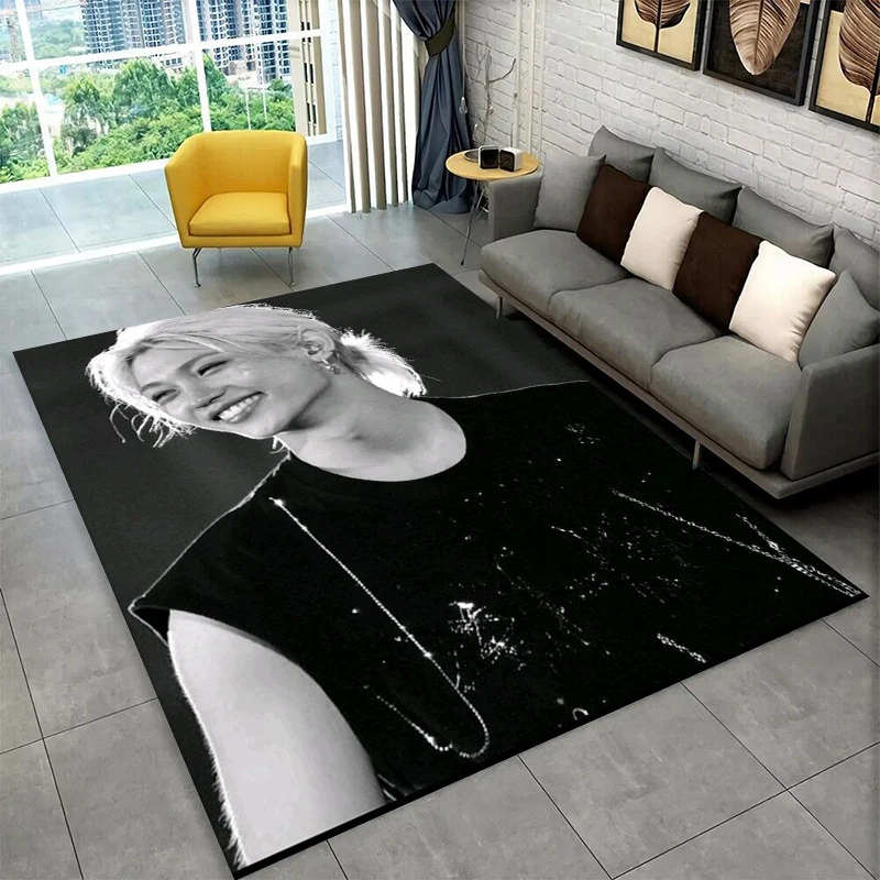 Kpop Felix Stray Kids Musikstar Teppich für Spielzimmer Schlafzimmer Wohnzimmer Sofa Heimdekoration, Kinder-Teppich Rutschfester Bodenteppich