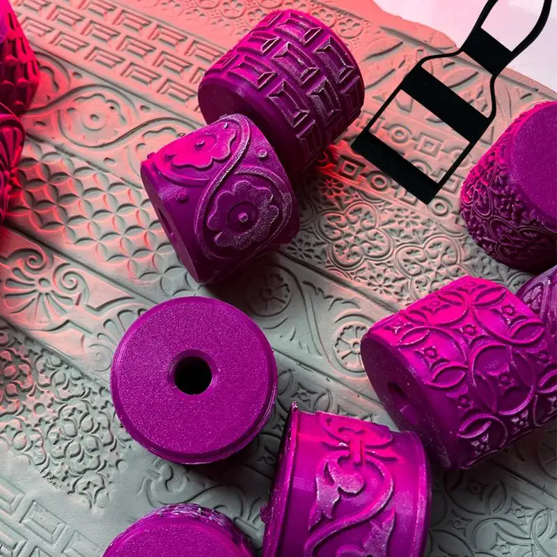 Clay Stamp Rollers Renaissance Patterns Ceramic Texture Wheel Press Mold Roller Tool DIY Clay Tools Art Decor Handcrafts