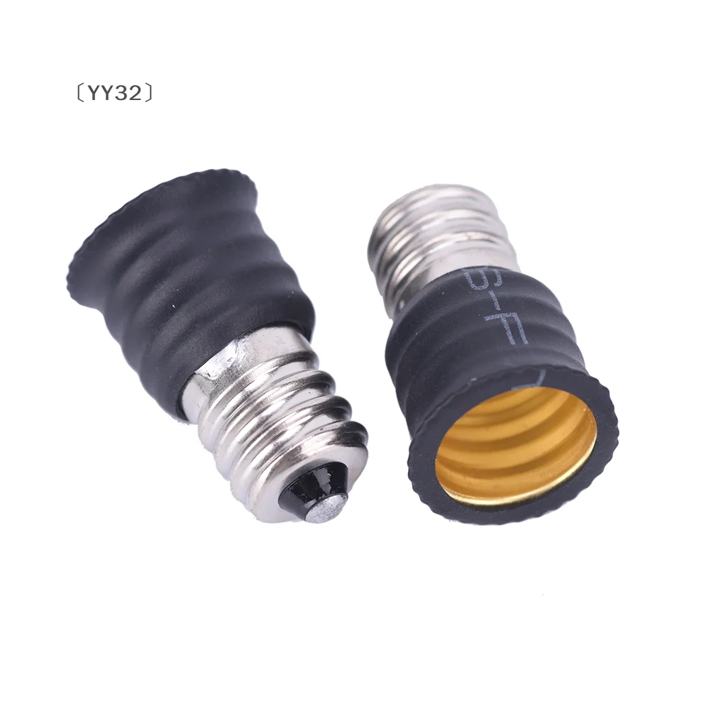 

〔YY32〕2 Pcs Black E12 To E14 Bulb Converter LED Light Holder Lamp Adapter Socket