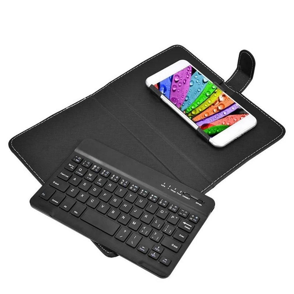 2023 Nieuwe Pu Lederen Wireless Keyboard Case Voor Iphone Beschermende Mobiele Telefoon Met Bluetooth Toetsenbord Voor 4.5-6.8Inch smartphone