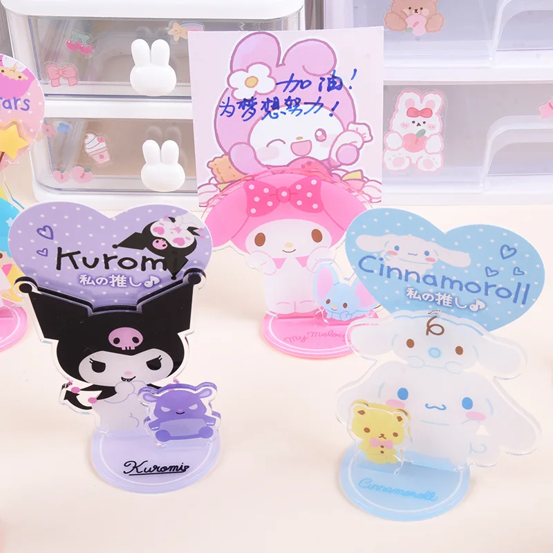 Anime Sanrio cartoon Kuromi stand Hello Kitty photo frame holder message note holder Cinnamoroll student desktop cute ornaments