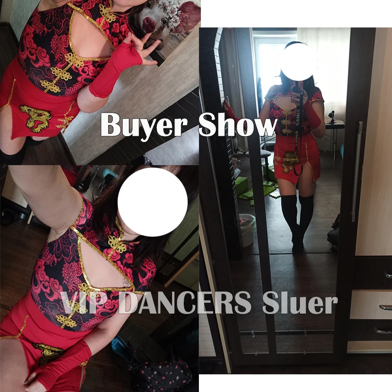 New Chinese Style Women Jazz Dance Costumes Hip-Hop Red Outfits Female Group Performance Stage Costumes Festival Outfits DQS6260