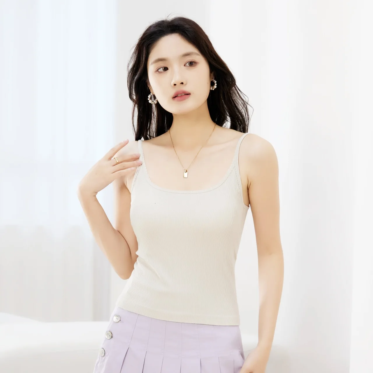 Modal Thread Integrated Cup Backless Tank Top plus Size Women's Base Layer Inner Wear Versatile Ladies' Top Summer Wear
