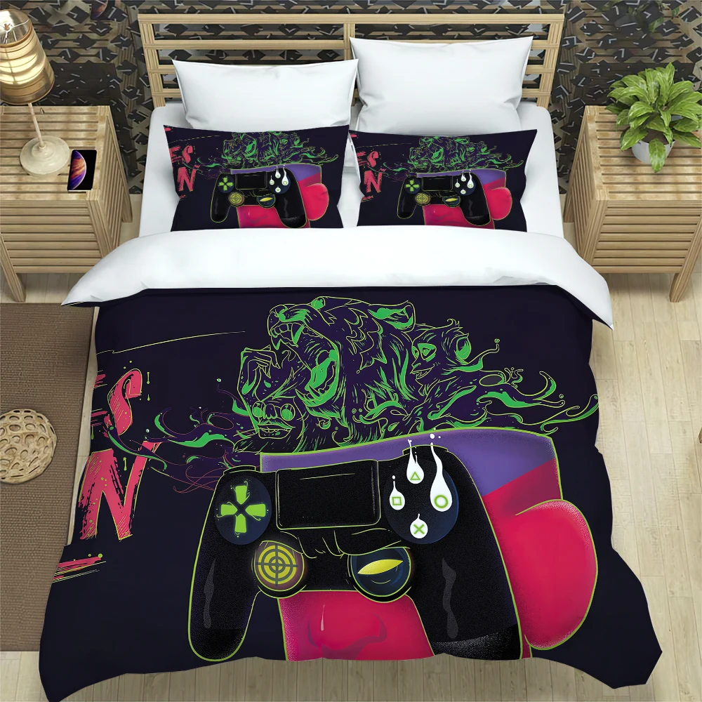 

White Black Stick Figure Game Comics Duvet Cover Bed Bedding Set Home Quilt Cover Pillowcases Bedroom Bedding Set No Sheet