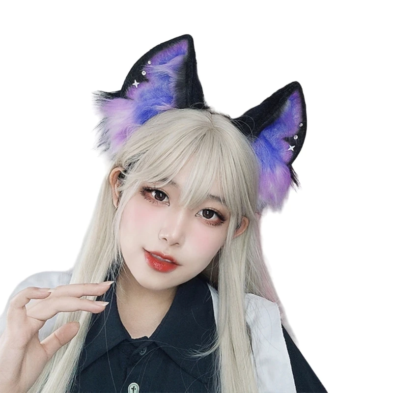 Animes Maid Headband Subcultures Wolf Ear Hairband Girl Makeup Headwear