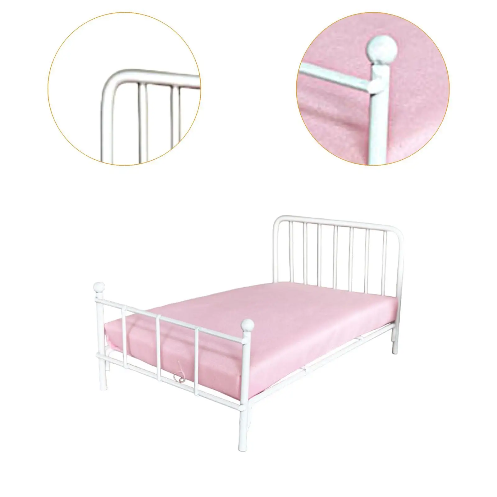 Cama para casa de muñecas, muebles de simulación para casa de muñecas, cama en miniatura para dormitorio, Diorama, accesorios para fotos, adornos, 1/12