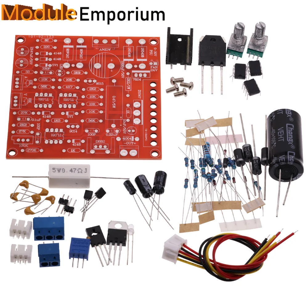 0-30V 2mA-3A Continuously Adjustable DC Regulated Power Supply DIY Kit Short Circuit Current Limiting Protection