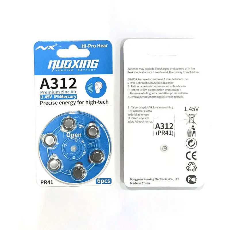 360pcs Hearing Aid Batteries 312 A312 P312 PR41 UK 1.45v Zinc Air Battery for ITC HSE Hearing Aids Sound Amplifiers