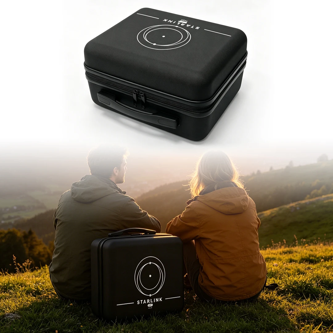 

Starlink Mini Case - Carry Handle Hard Travel Case for Outdoor Camping, Car, RV, Boat Trips - Waterproof Black