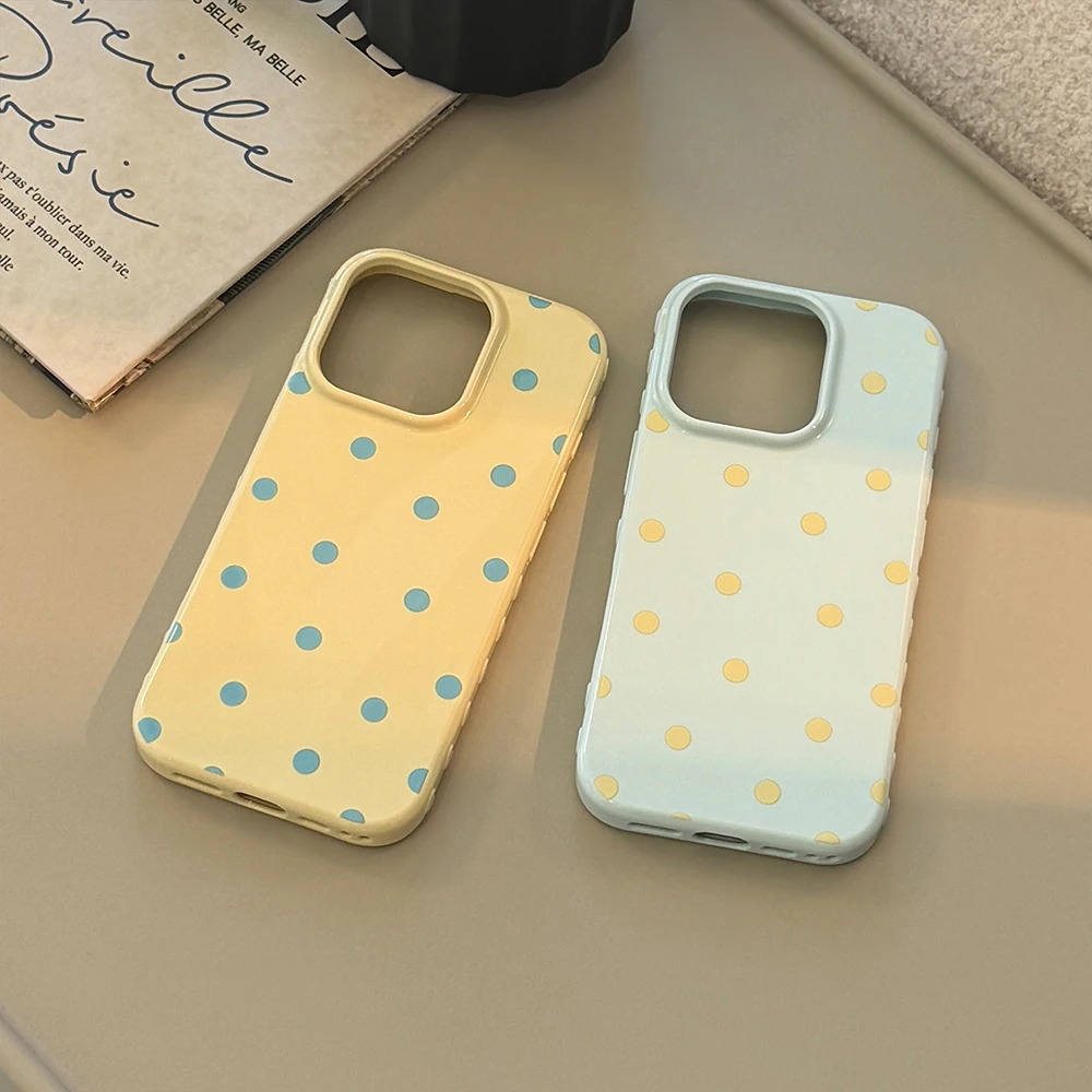 INS Niedliche Polka Dot Weiche Handyhülle für iPhone 14 16 15 17 18 Pro Max Koreanische Candy Pink Handy Schutzhülle Rückseite – Detail 11