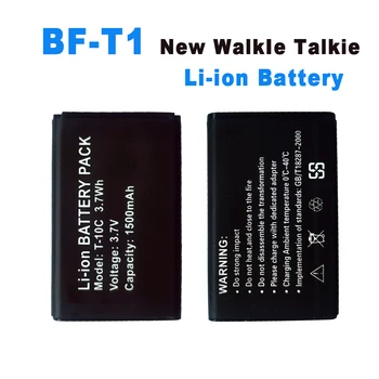 BAOFENG-Mini walkie-talkie T1, batería de iones de litio, T-10C, DC3.7V, 1500mAh, 3.7Wh, batería adicional para BF-T1, piezas de Radios bidireccionales pequeñas
