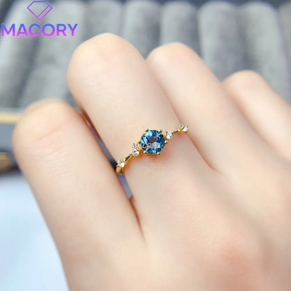 925 sterling silver London blue topaz ring delicate simple and elegant – perfect for engagement wedding banquet or party