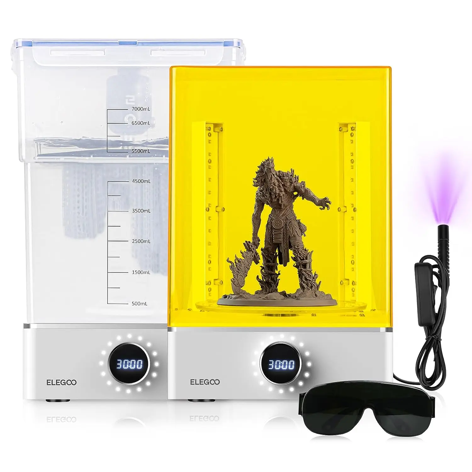 

Elegoo Mercury XS Bundle with Separate Wash and Cure Station USB Purifier Compatible with Saturn and Mars LCD 3D Printers