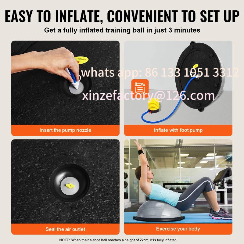 Customizable 23/26 inch Half Exercise Ball Trainer Balance Trainer 660lbs Capacity Stability Ball Yoga