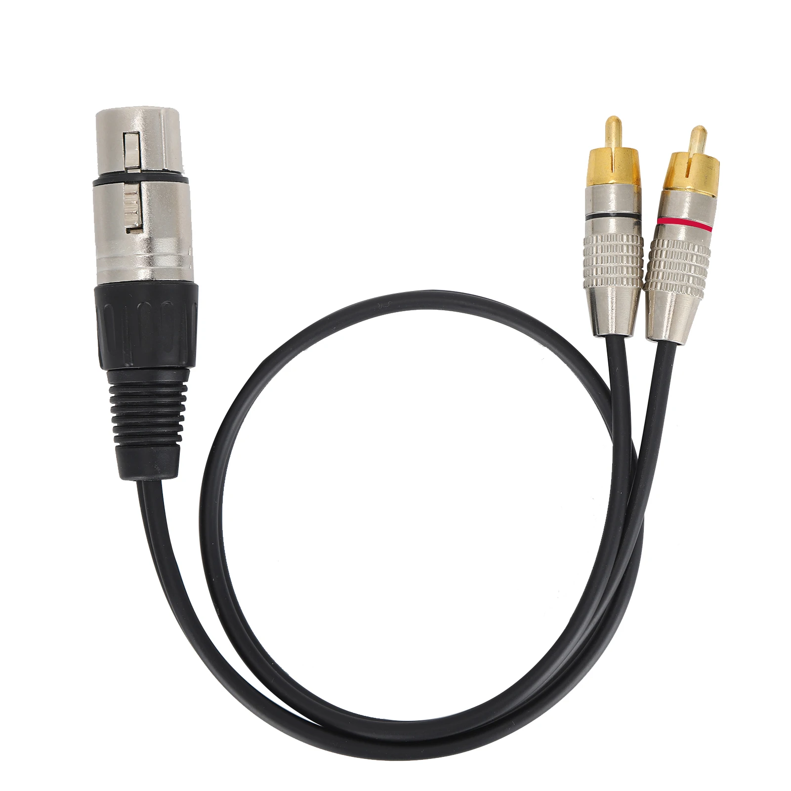 Audio Splitter XLR Female to RCA Male Cable 1 Input 2 Output Gold Plated Connectors Noise Free for Home Theater Studio Equipment