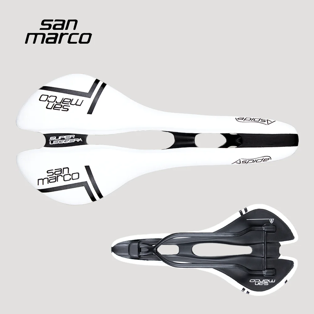 

Ultralight San Marco Saddle Aspide Carbon Road Saddles Comfort Seat Prostate Protection 115g 131mm White Sanmarco Bike Parts