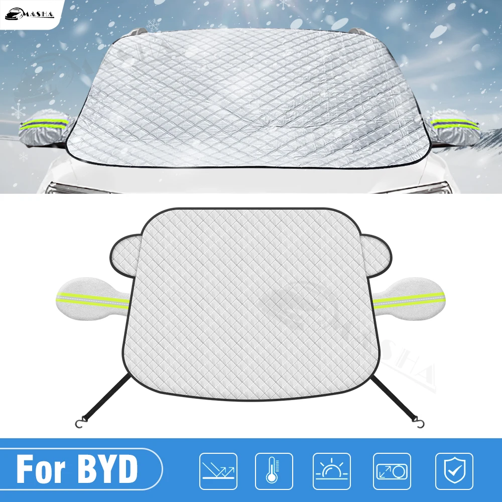 

For BYD Song Plus DM-i EV 2020 2021 2022-2025 Car Windshield Snow Sun Shade Automobile Magnetic Cover Front Windscreen Cover