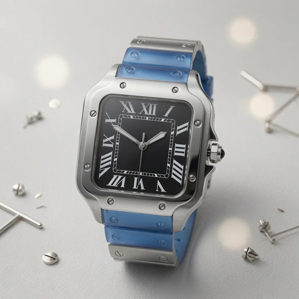

Square nh35 Tank Automatic Mechanical Watch for Men Stainless Steel Luxury Roman Numeral Dial Business Dress Wristwatch