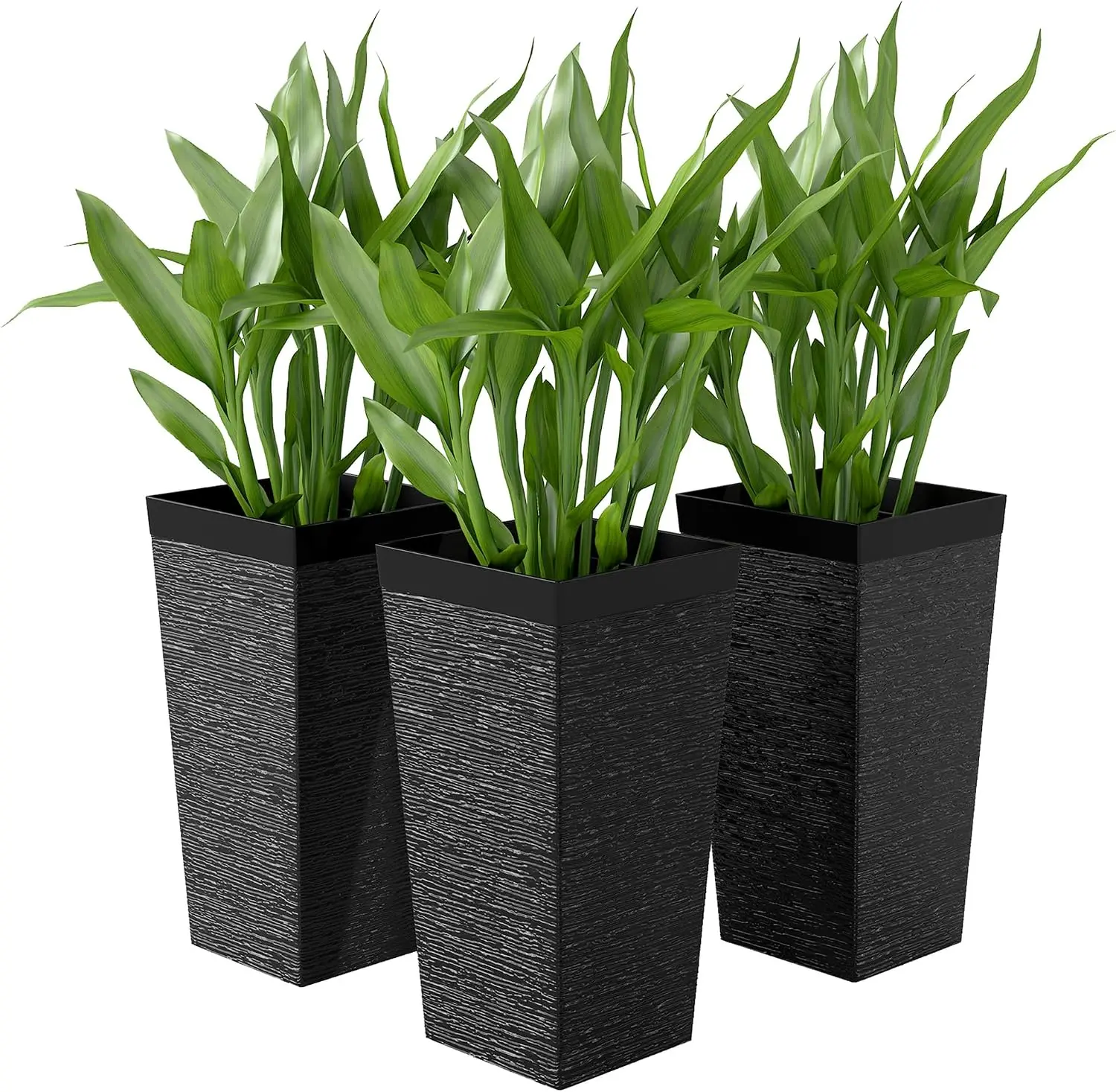 Tall Outdoor Planters Set of 3 for Gardens, Patios, and Balconies – Stylish Large Plant Containers for Flowers and Shrubs