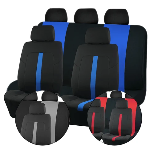 Imagen 2 del producto AUTO PLUS 2/5/7 Fundas de asiento para coche Tamaño universal Diseño deportivo Fundas de asiento de coche de poliéster aptas para la mayoría de los coches Suv Camión Van