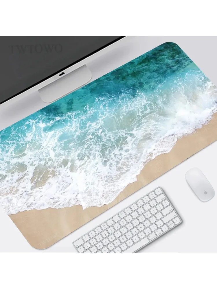Podkładka pod mysz Blue Sky Beach Gaming XL Nowa, duża, personalizowana podkładka HD XXL Mata pod mysz biurowa z naturalnej gumy, miękka, antypoślizgowa, do laptopa — zdjęcie produktu 7