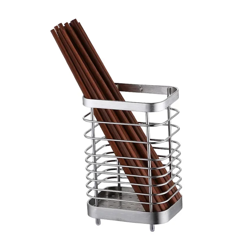 Kitchen Stainless Steel Rectangular Hanging Utensil Drying Rack  Chopsticks Spoons Drainer Basket Flatware  Drainer Drain cover