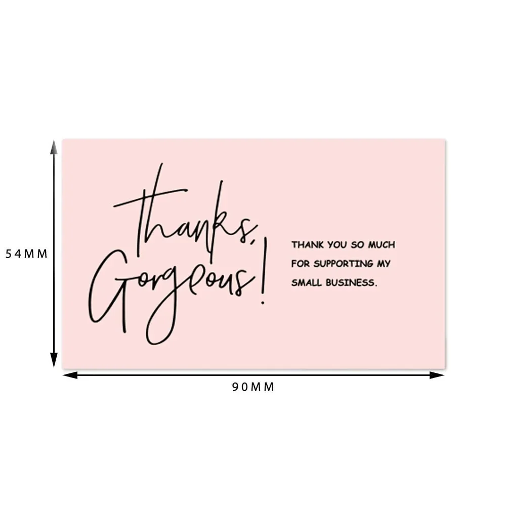 30PCS Thank You For Your Order Small Bussiness Pink Gift Cards Greeting Packaging Supplies Wholesale Beyond Grateful Customized