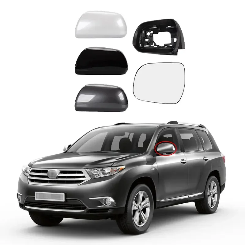 Rearview Mirror Cover Frame Lens for Toyota Highlander 2009 2010 2011 2012 2013 2014 2015 2016 2017 2018 2019 2020 2021 2022