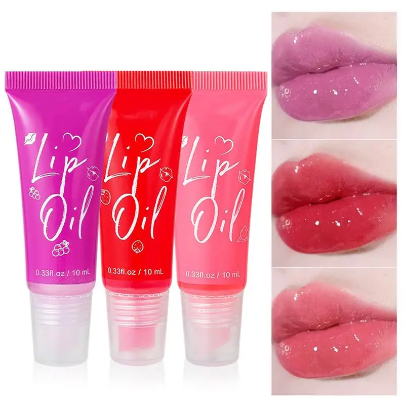 Moisturizer Fruit Lip Oil Transparent Fullness Lip Tint Gel Moisturizing Clear Lip Balm Mirror Glass Liquid Lipstick Lip Gloss