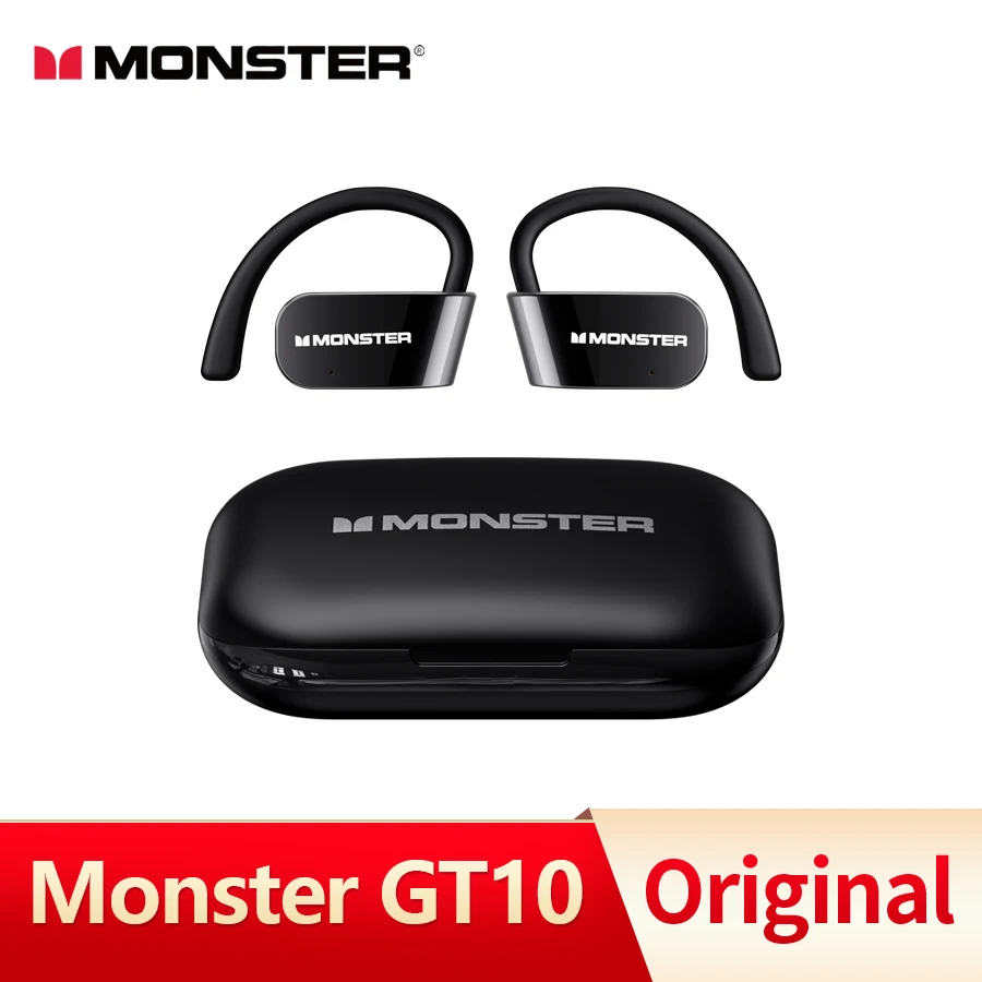 Monster GT10 OWS Беспроводные Bluetooth 5.4 Наушники с воздушной проводимостью Спортивные наушники с открытым ухом Музыкальные игровые двухрежимные наушники