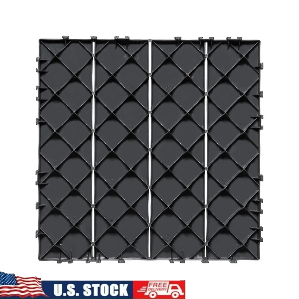 연결식 데크 타일 36개 세트 12x12 야외 바닥재 방수 미끄럼 방지 내구성 쉬운 설치 다용도 사용