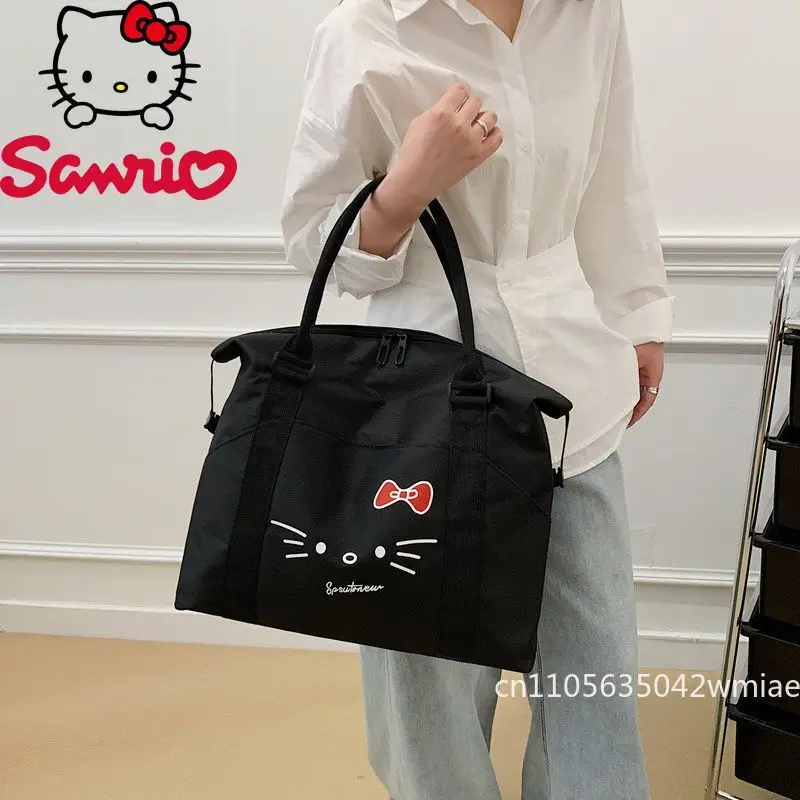 HelloKitty New Women's Travel Bag Large Capacity Hand Luggage Storage Packet Cartoon Versatile Short Distance Boarding Package