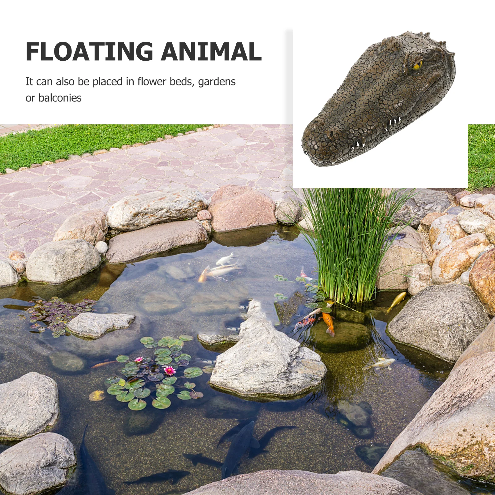 

Inflatable Hippopotamus Head Statue Resin Aquarium Decorations for Fish Tanks