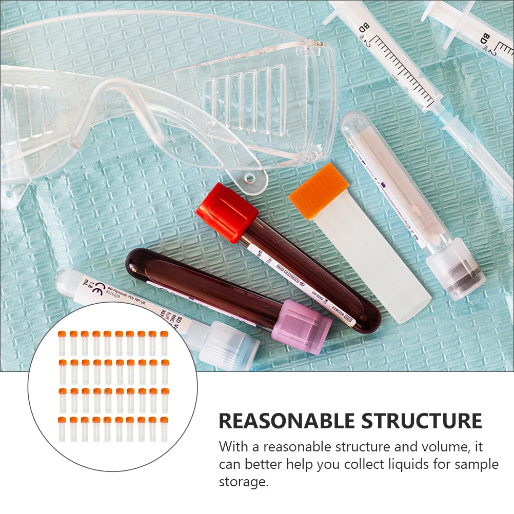81pcs 5Ml Sampling Plastic Test Tubes Clear Sample Vials Screw Lid Freezing Storage Tubes Leakproof