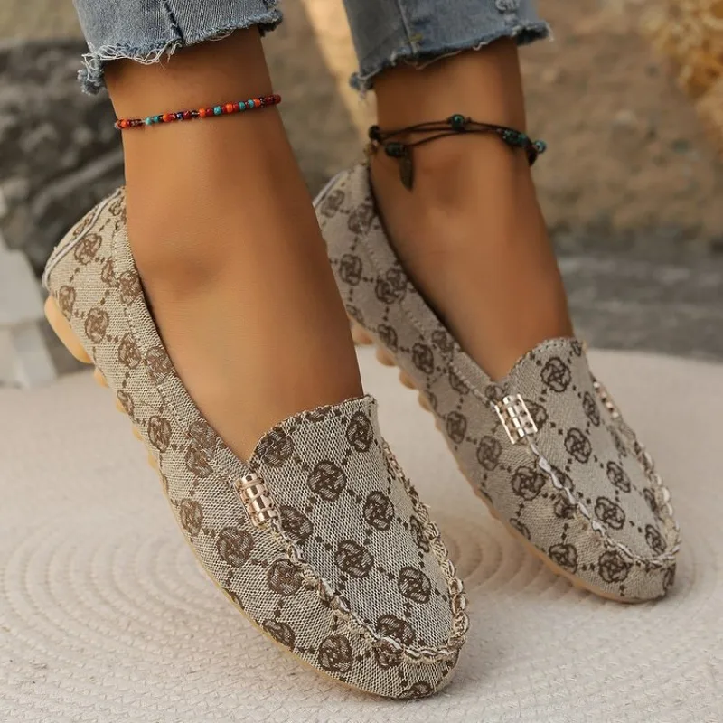 Women Flats Shoes Luxury Print Design Loafer Casual Outdoor Shoes Soft Tennis Sneakers Female Outdoor Loafers Footwear Plus Size view 6