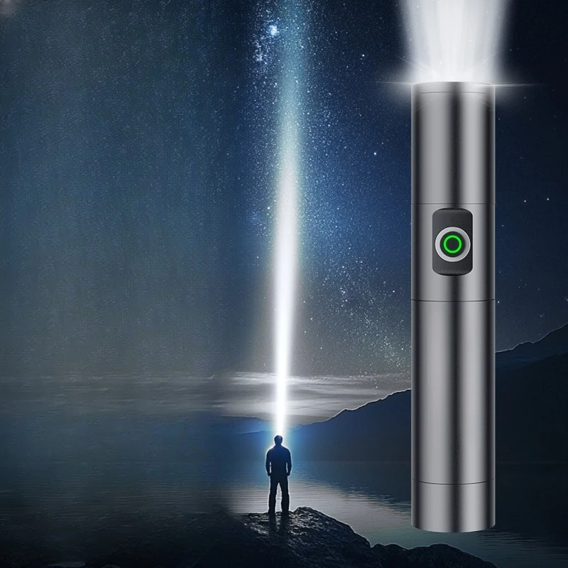 

Strong light flashlight large capacity super bright long battery life outdoor portable rechargeable multi-function