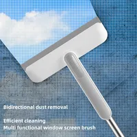 Window Mesh Screen Cleaner, 2 in 1, Telescopic Long Handle, Window Mop, Squeegee Wiper, Cleaning Tool