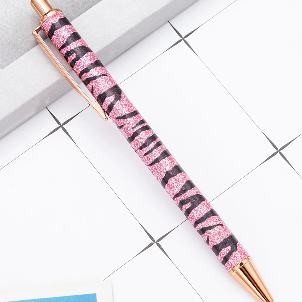 

6pcs Zebra Pattern Ballpoint Pens Multifunction Small Plastic Ink Stationery Student Office Writing Portable Daily Use Business