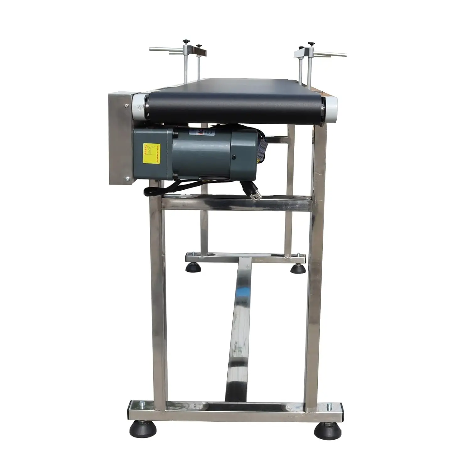 ناقل الحزام المسطح ناقل نقل الحزام البلاستيكي درابزين مزدوج إطارات من الفولاذ المقاوم للصدأ معدات النقل الصناعية